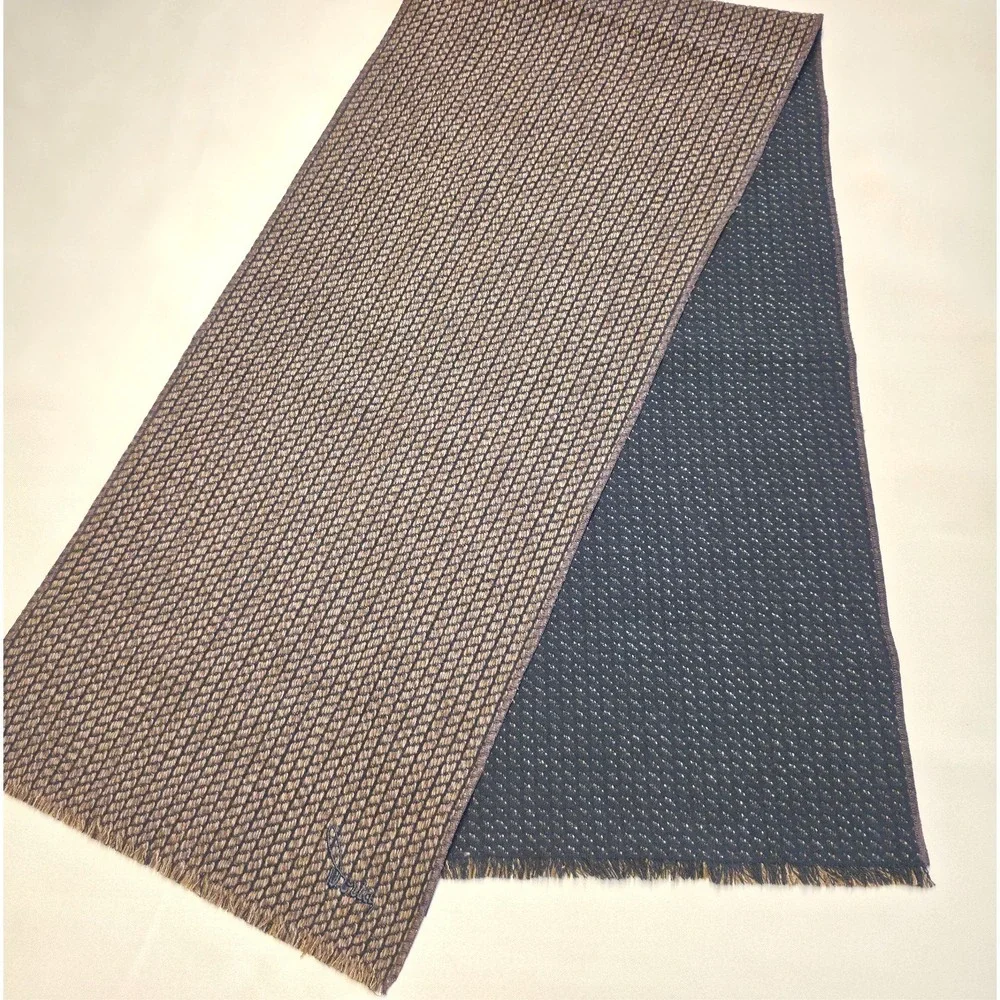 Doria Italy Wool Blend‎ Scarf Brown Rope Pattern Designer Scarf 60